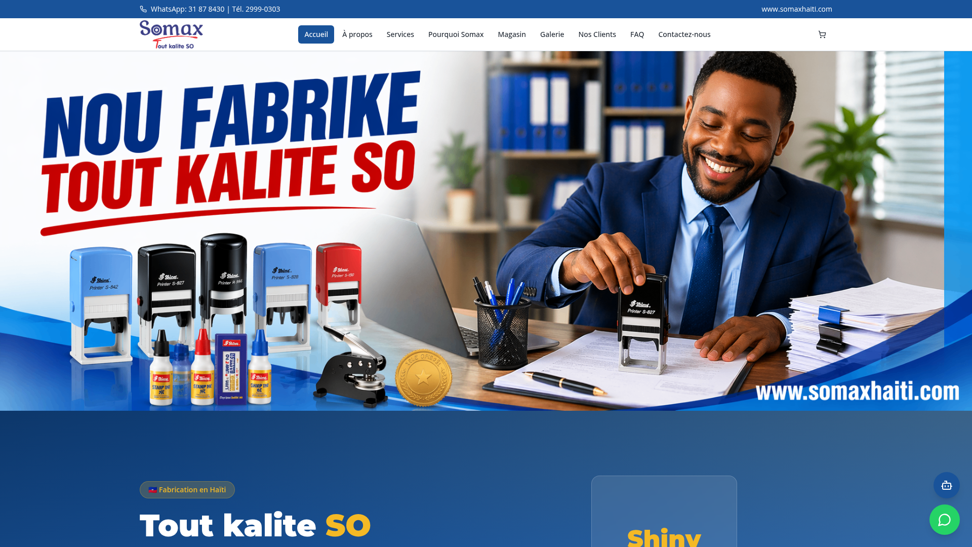 Aperçu du site Somax Haïti